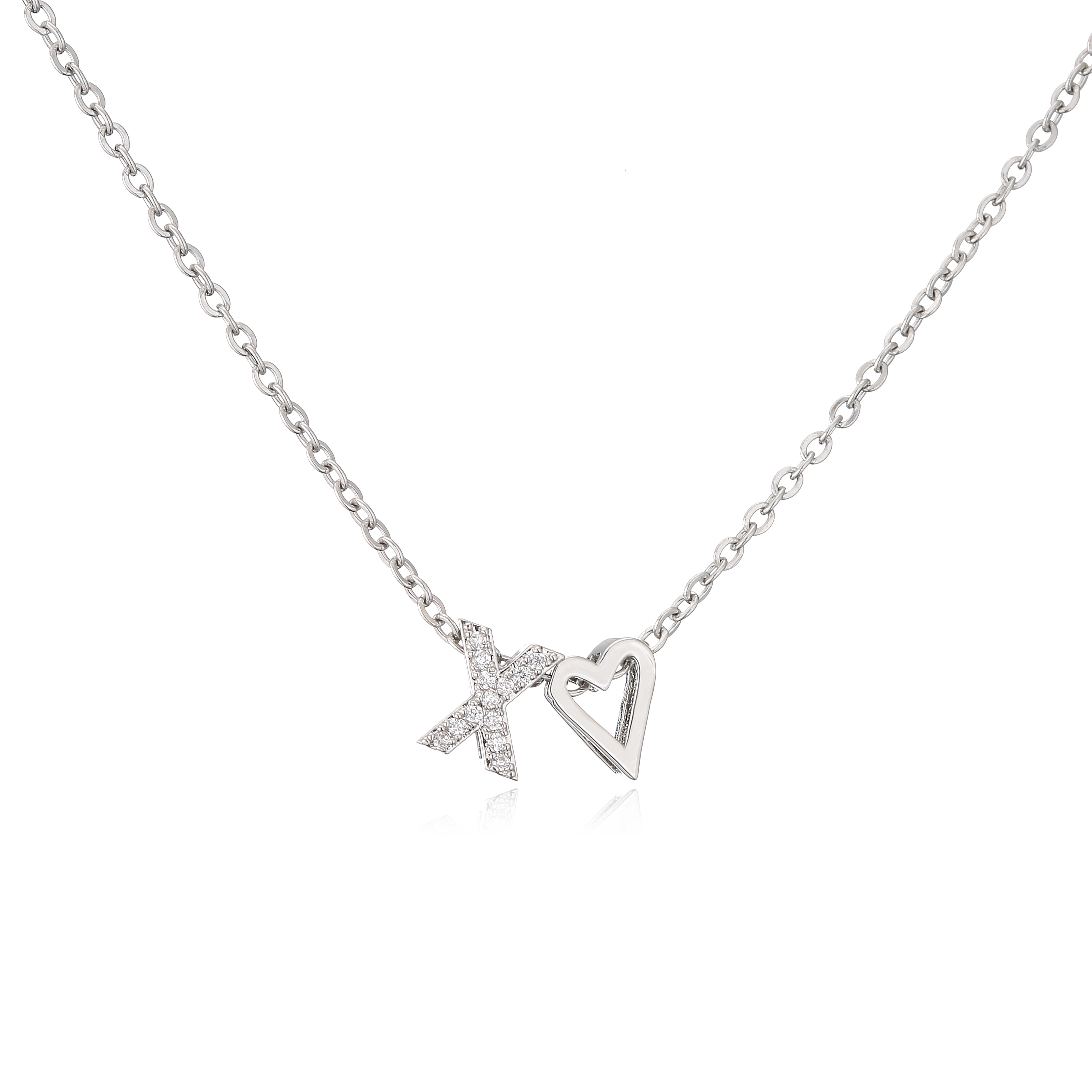 HECHENG,Fashion Tiny Heart Dainty Initial Necklace Zircon Letter Name Choker Necklace For Women Pendant Jewelry Gift