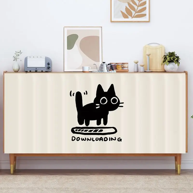 VIKAMA No Drill Self Adhesive Door Curtain Kitchen Cabinet Cover Dustproof for Shoe Rack Storage Shelf Closet
