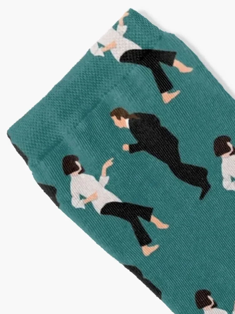 Vincent Vega & Mia Wallace twist contest Socks Christmas cycling Stockings man Man Socks Women's