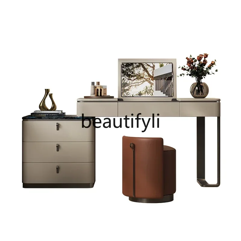

Italian minimalist flip dresser chest cabinet integrated modern minimalist bedroom premium makeup table