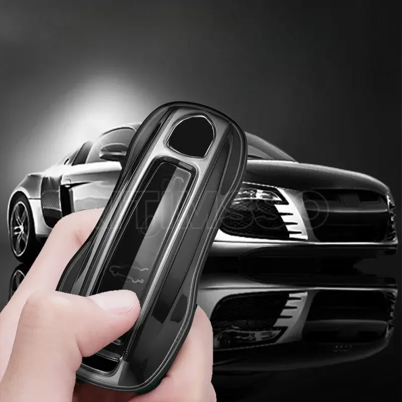 عالية الجودة شفافة غطاء مفتاح بعيد حافظة الجلد شل صالح لبورشه كايين باناميرا 911 992 سلسلة 2017-2020 #6