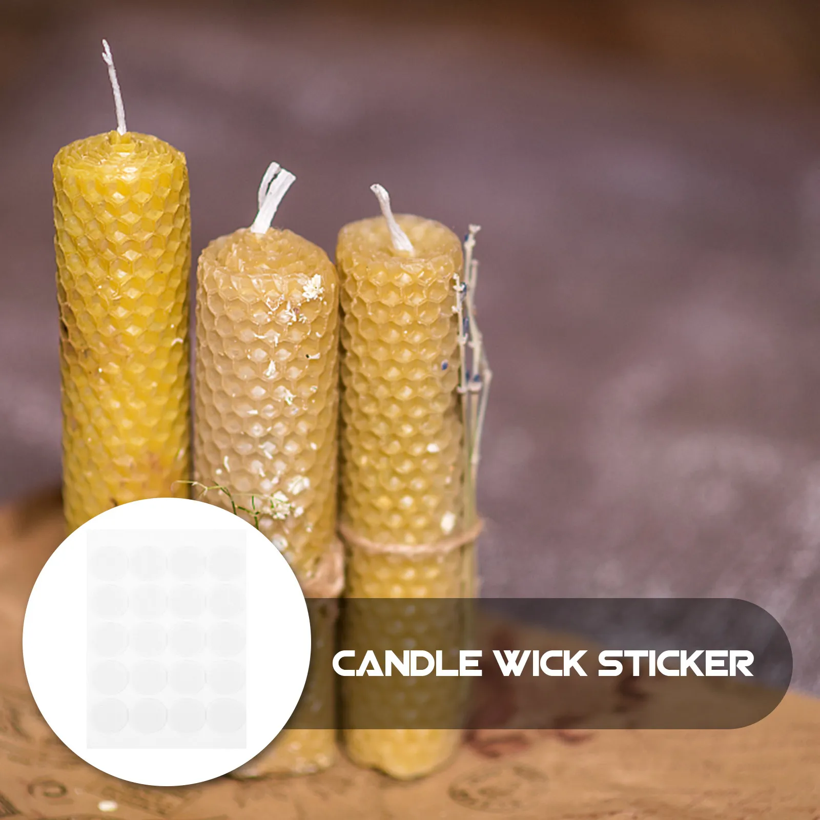 

20Pcs Wick Stickers Double-Sided Adhesive Tape DIY Making Accessories Round Foam Dots Base Sticker for Wax