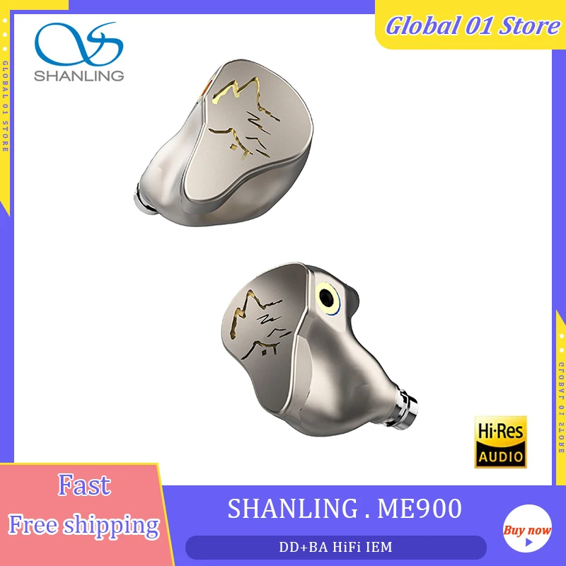 SHANLING ME900 2DD+6BA 8 Drivers Hybrid IEM In-Ear HiFi Earphone Hi-Res Earbud 2.5 3.5 4.4mm Plugs MMCX Detachable Cable Headset