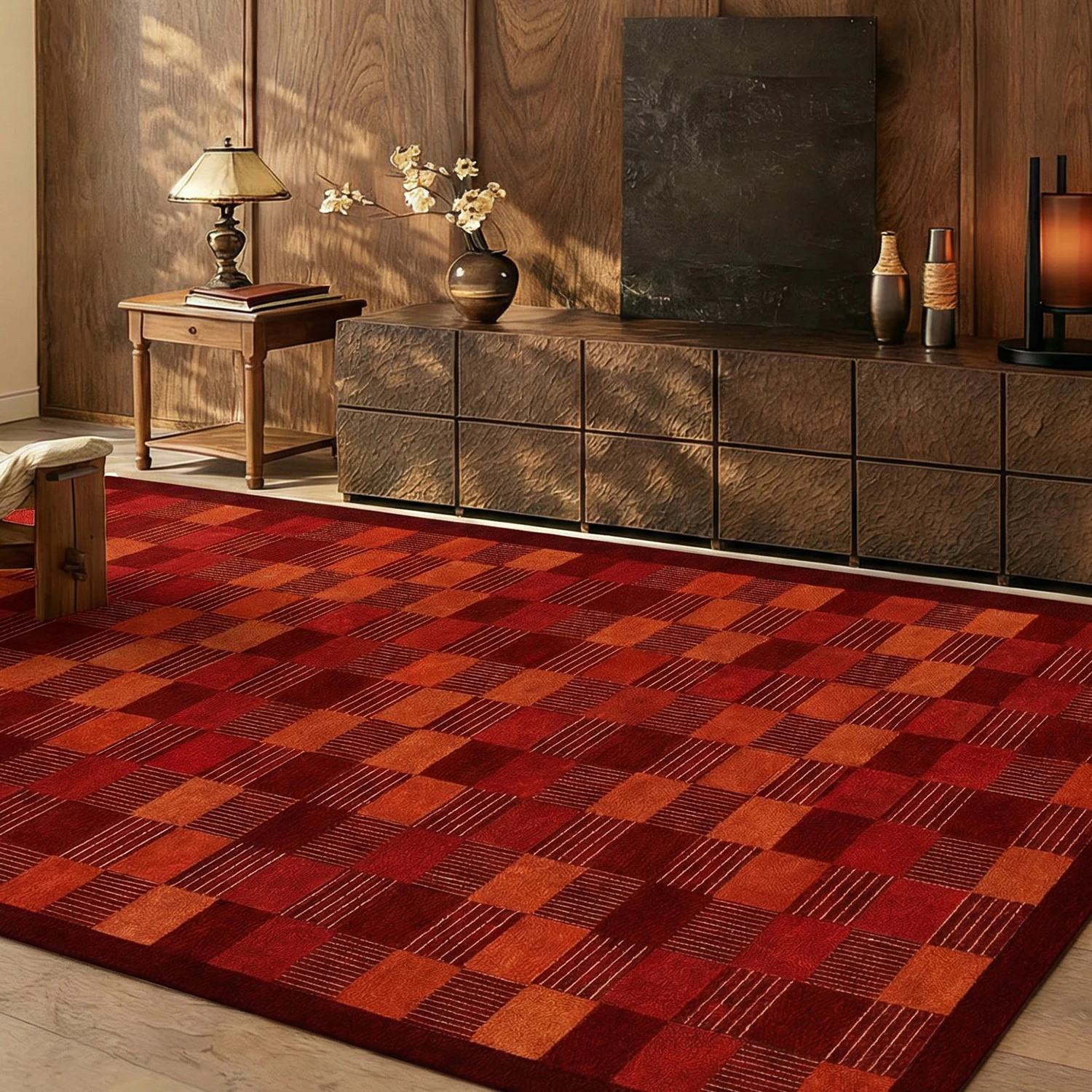 Retro Mid-century Modern Large Rug for Living Room Bedroom Carpet Soft Short Plush Light Luxury Floor Mat Tapete Sala שטיח לסלון