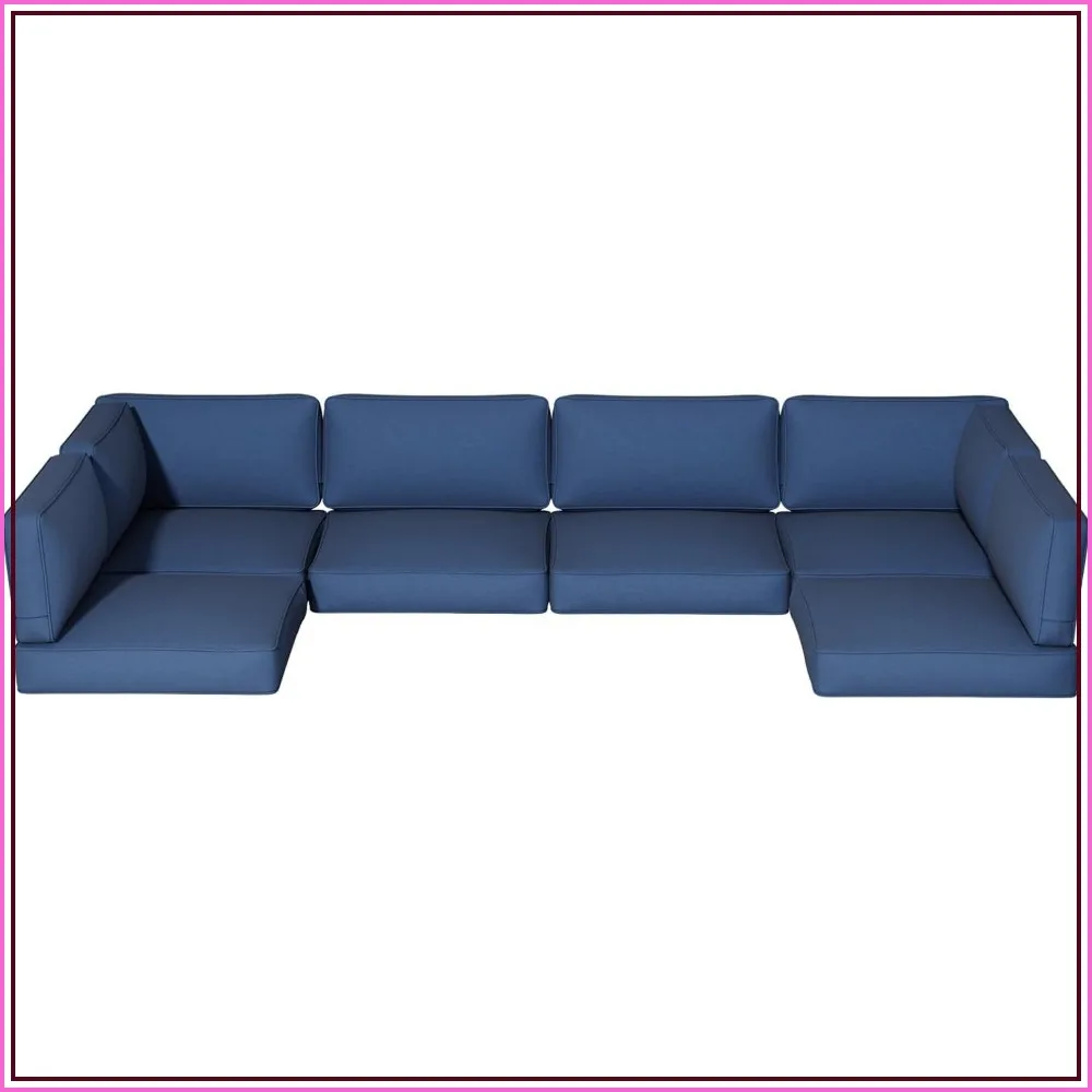 14-Piece Set for 6-Seat Couch Water-Repellent Outdoor Patio Replacement Cushions Outdoor Patio