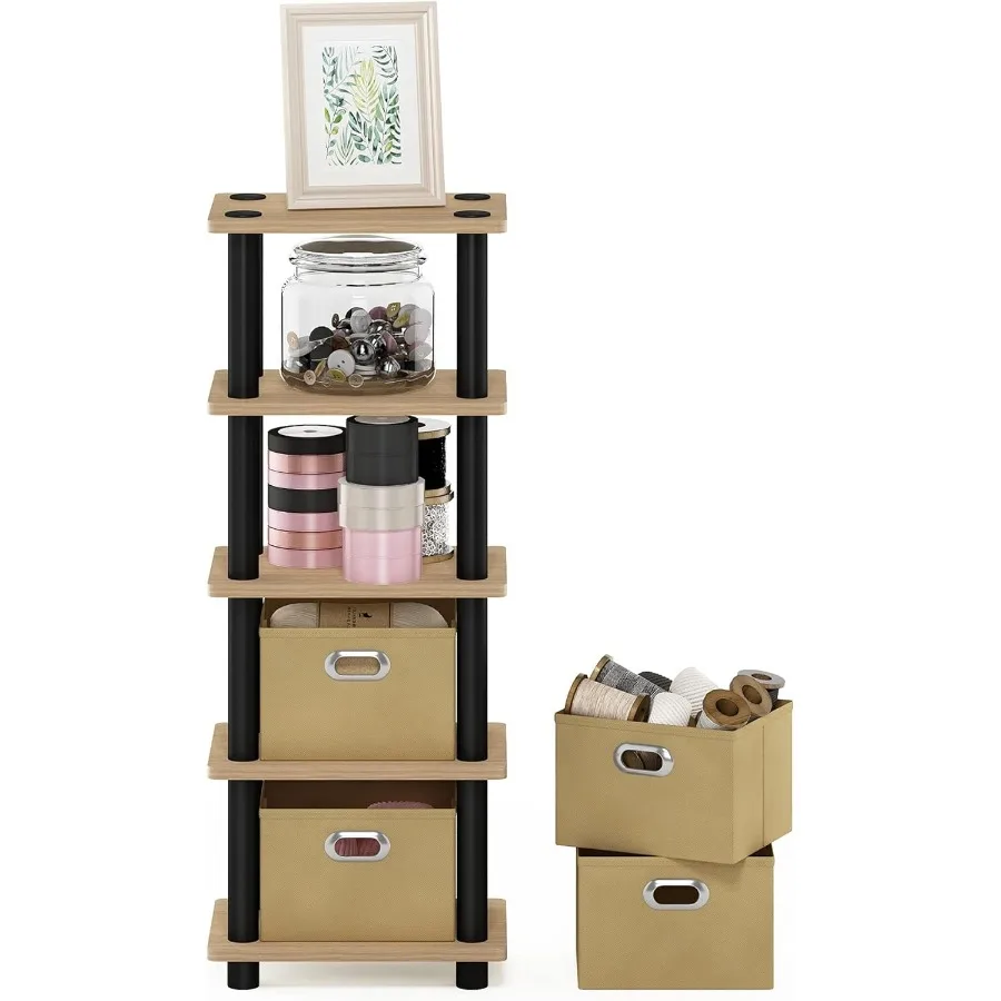 Modular 4-Grid Organizer Rack, Wall Mount Storage Shelf for Closet Kitchen Bathroom Decor