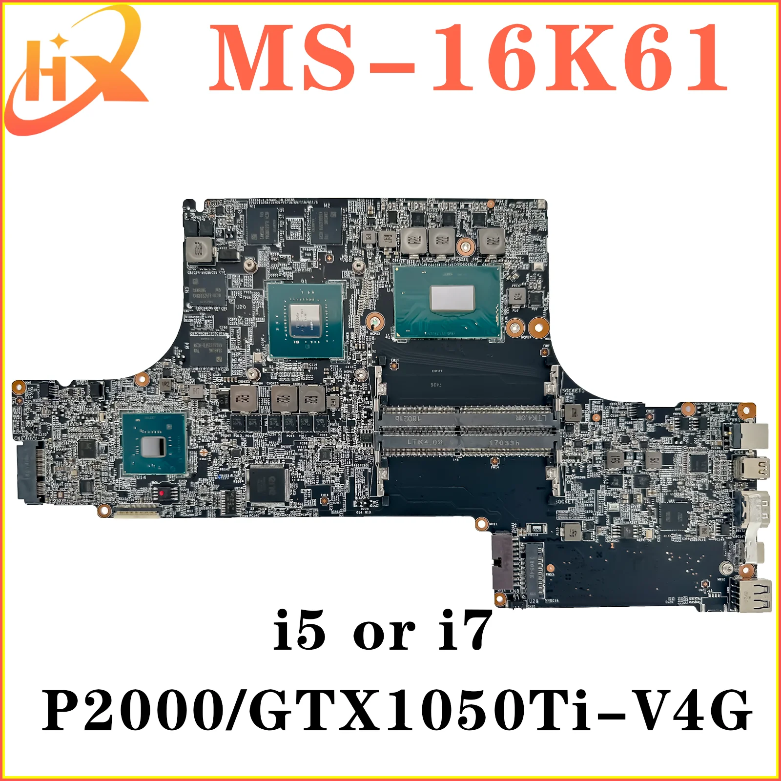 

Mainboard For MSI MS-16K61 MS-16K6 WS63 8SJ Laptop Motherboard i5 i7 8th Gen GTX1050Ti/P2000-V4G