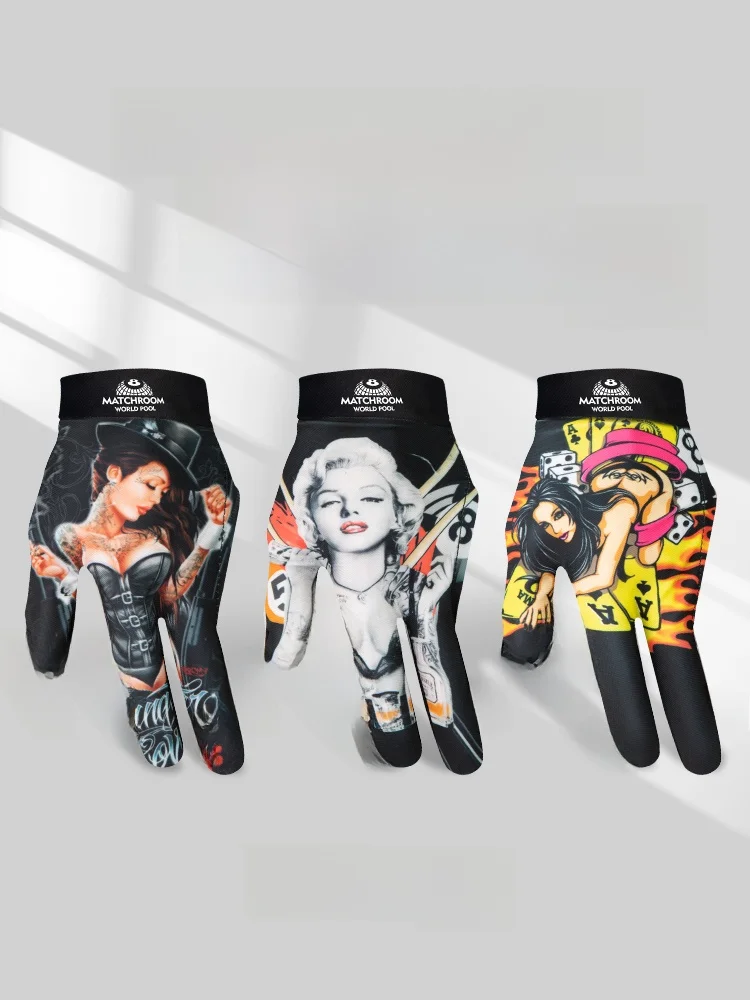 

Yalin Profional Billiard Gloves с футболки-пальцами Легкие дышащие нескользящие высококачественные перчатки для настольного тенниса серии персонажей