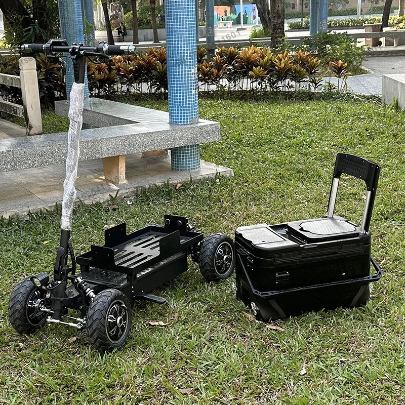 yj15 Electric scooter outdoor fishing equipment four-wheel electric camping to pull goods, excluding fishing box