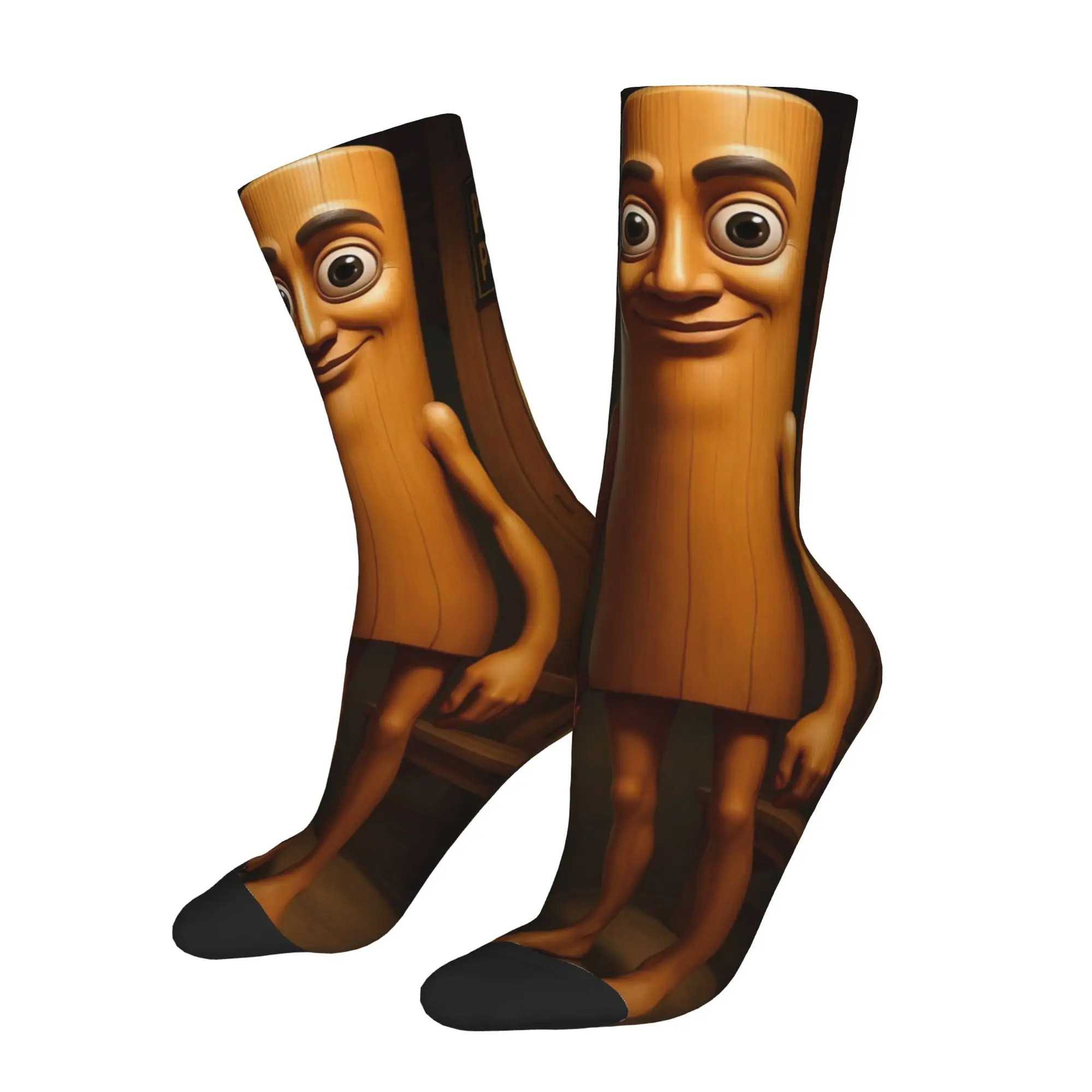 Funny Sock  Tung Tung Tung Sahur 9 Vintage Seamless Pattern Printed Men Crew Socks Casual Men's Socks