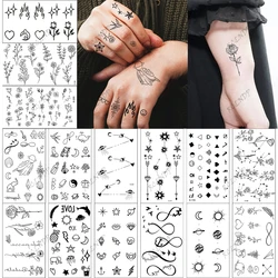 15pcs Waterproof Temporary Tattoo Sticker Starry Moon Flower Heart Flying Bird Fake Tatto Flash Tatoo finger Tato for Women Men