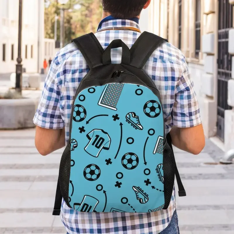 Football Soccer Laptop Backpack Women Men Casual Bookbag for School College Student Bags