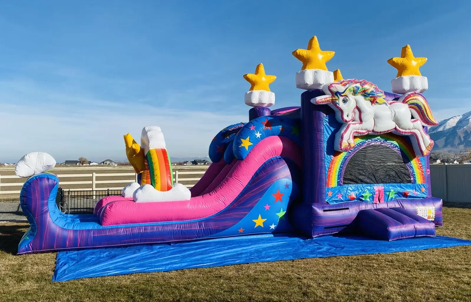 Commercial Inflatable unicorn Bounce House slide combo jumping castle Inflatable Bouncer