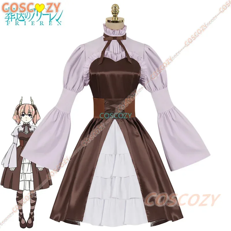 

qq681Аниме Sousou No Frieren Linie Aura Draht Lugner Косплей Костюм Рога Фэнтези Платье Головной Убор Униформа Полный Комплект Хэллоуин Out