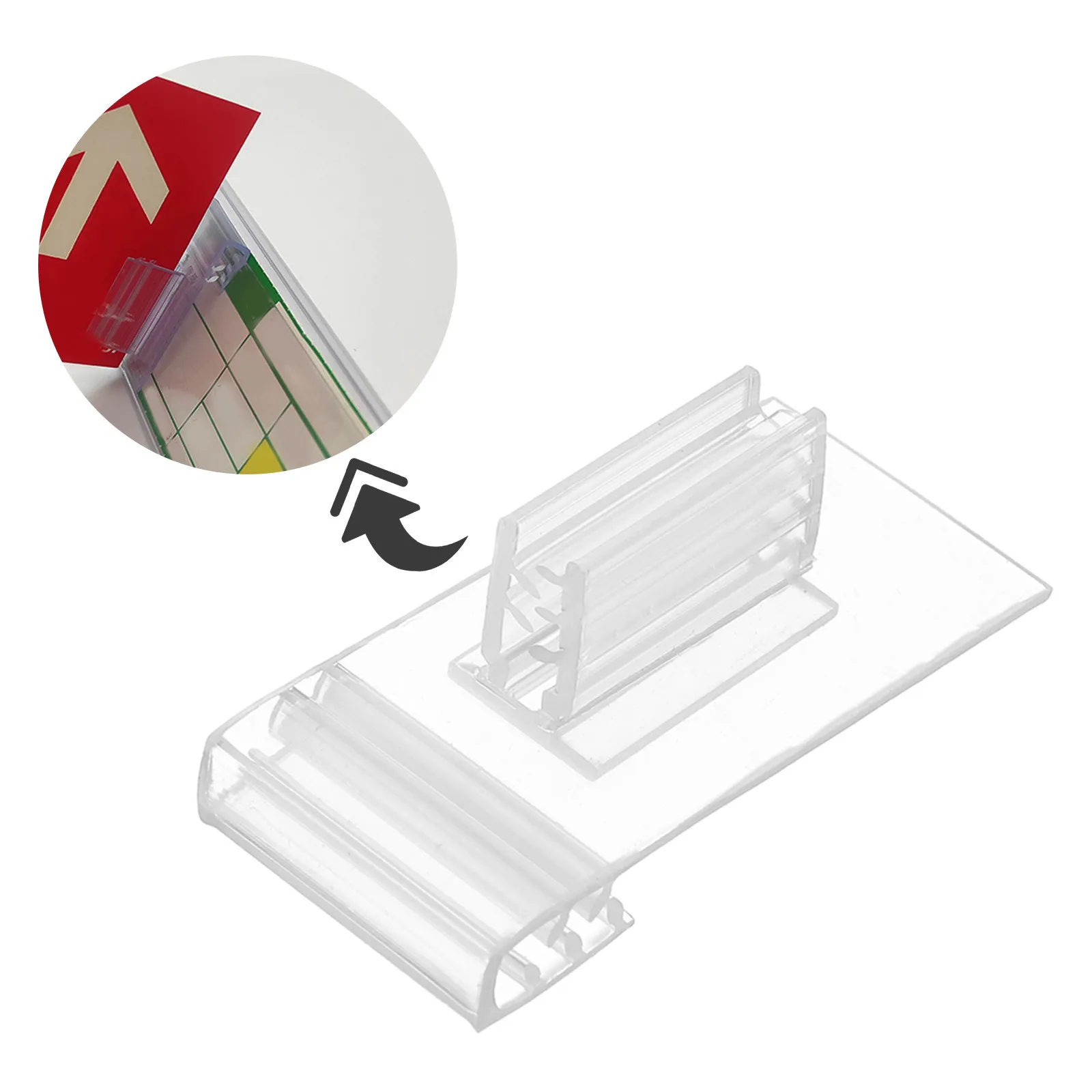 20Pcs Transparent Plastic Retail Display Clips Label Holder Gripper Signs for Supermarket Shopping Mall Convenience Store Shelf