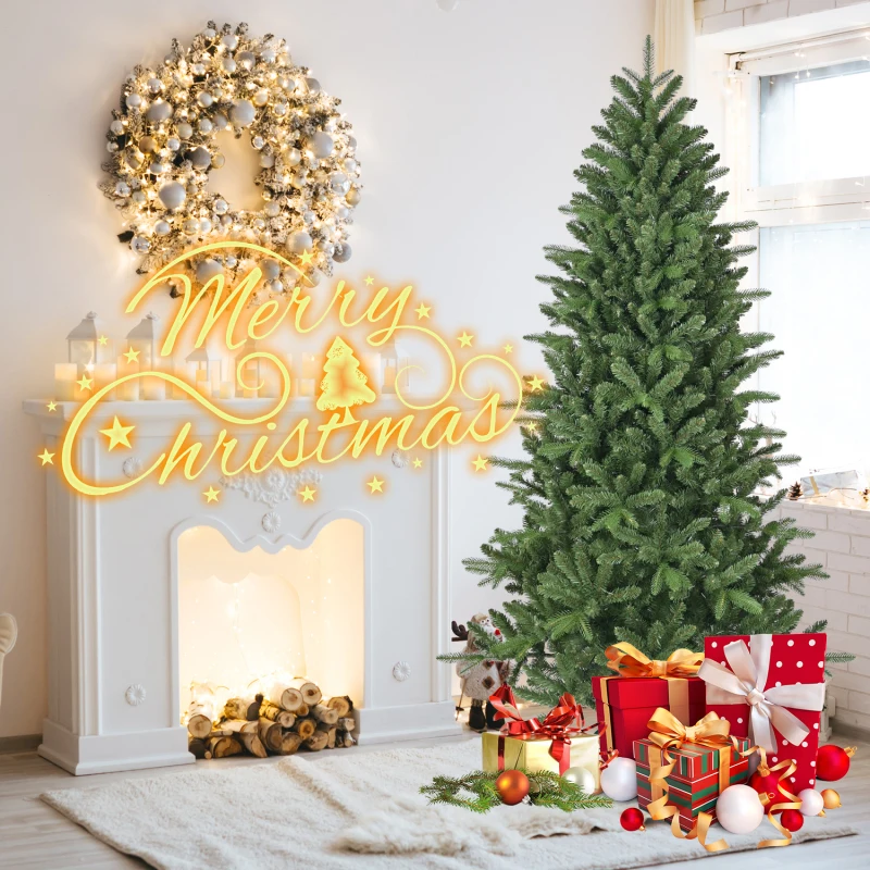 6ft Full Lush Artificial PVC PE Tree 1168 Branch Tips Hinged Mixed Needles Tree With Sturdy Metal Easy Assembly Holiday Tree