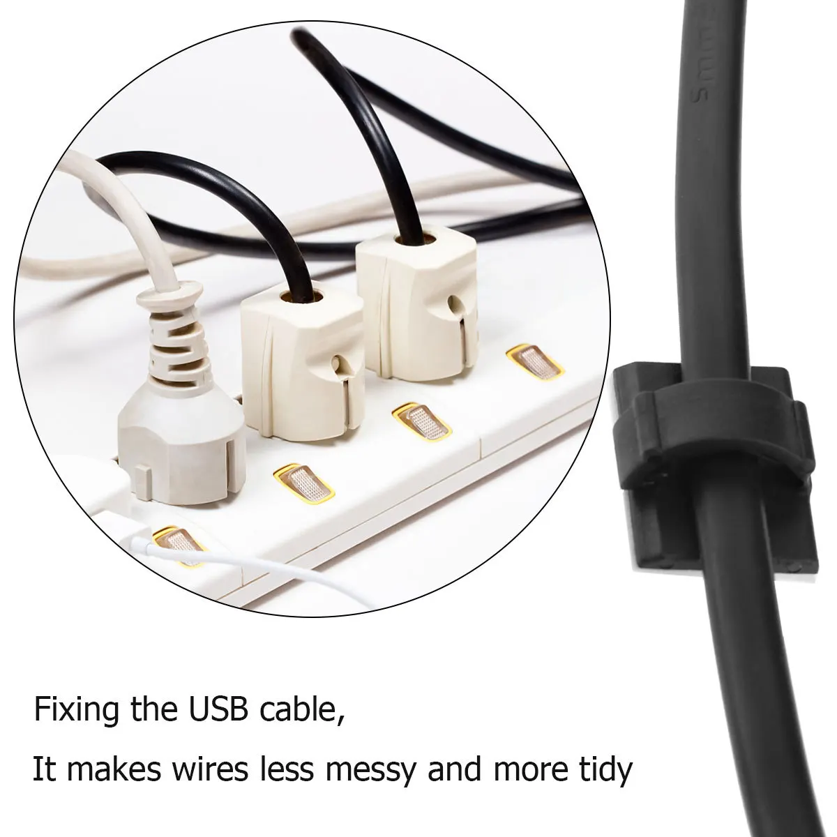 

100Pcs Line Clamp Wire Manager Heavy Duty Dependable Multi Purpose Neat Cord Control for Office Factory Indoor Outdoor Use