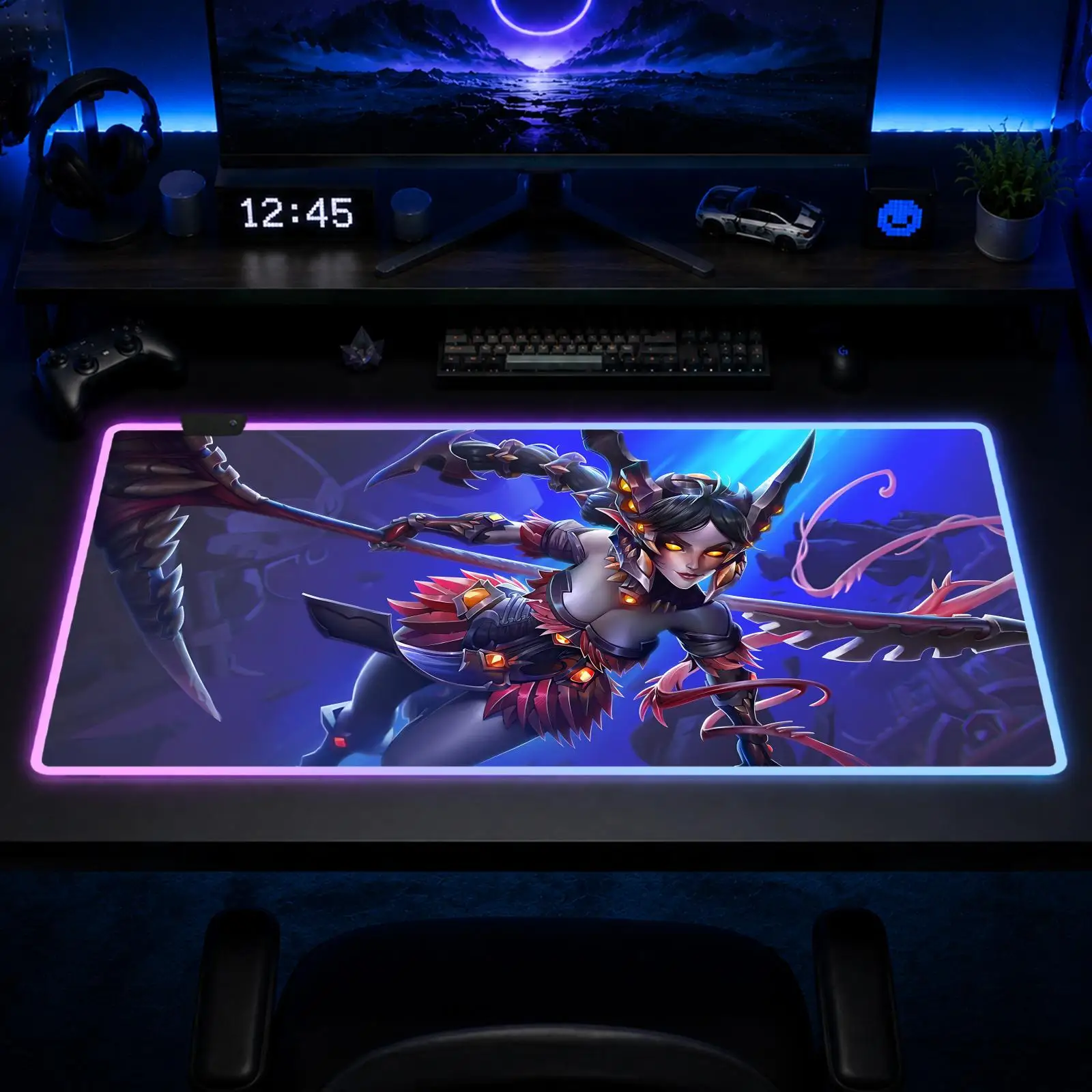 

Paladins Mouse Pad Gaming Anime Mouse Pad XXL RGB Desk Mats LED Table Pads Backlit Rubber Desktop