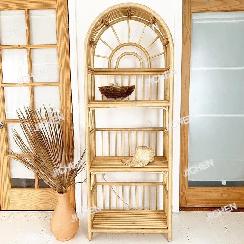 Estante de vime, prateleira do chão ao teto, armário de armazenamento, multicamadas, nórdico, videira real, cama de casa e estante de armazenamento simples