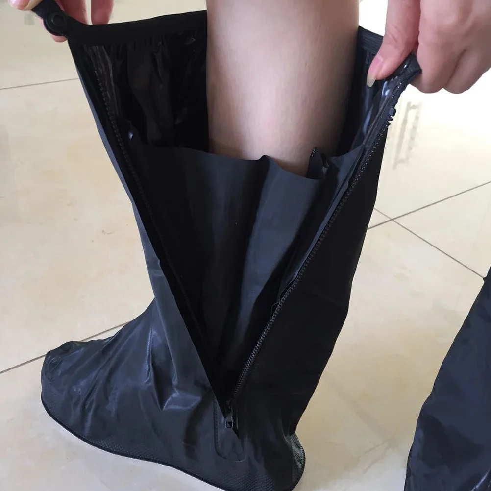 

1Pair Rain Shoe Covers Waterproof Mud-Resistant Boot Overshoes with Elastic Snap Buckle for Climbing Mountain Bike Riding Rain