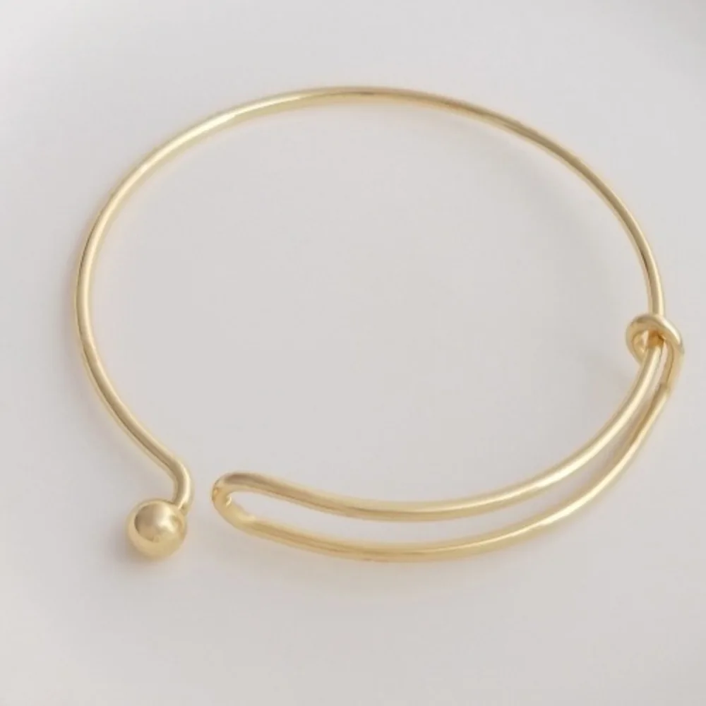 

Copper 14K Gold Color Openable Bangles DIY Handmade Winding Bracelet Ring Handmade Jewelry Accessories