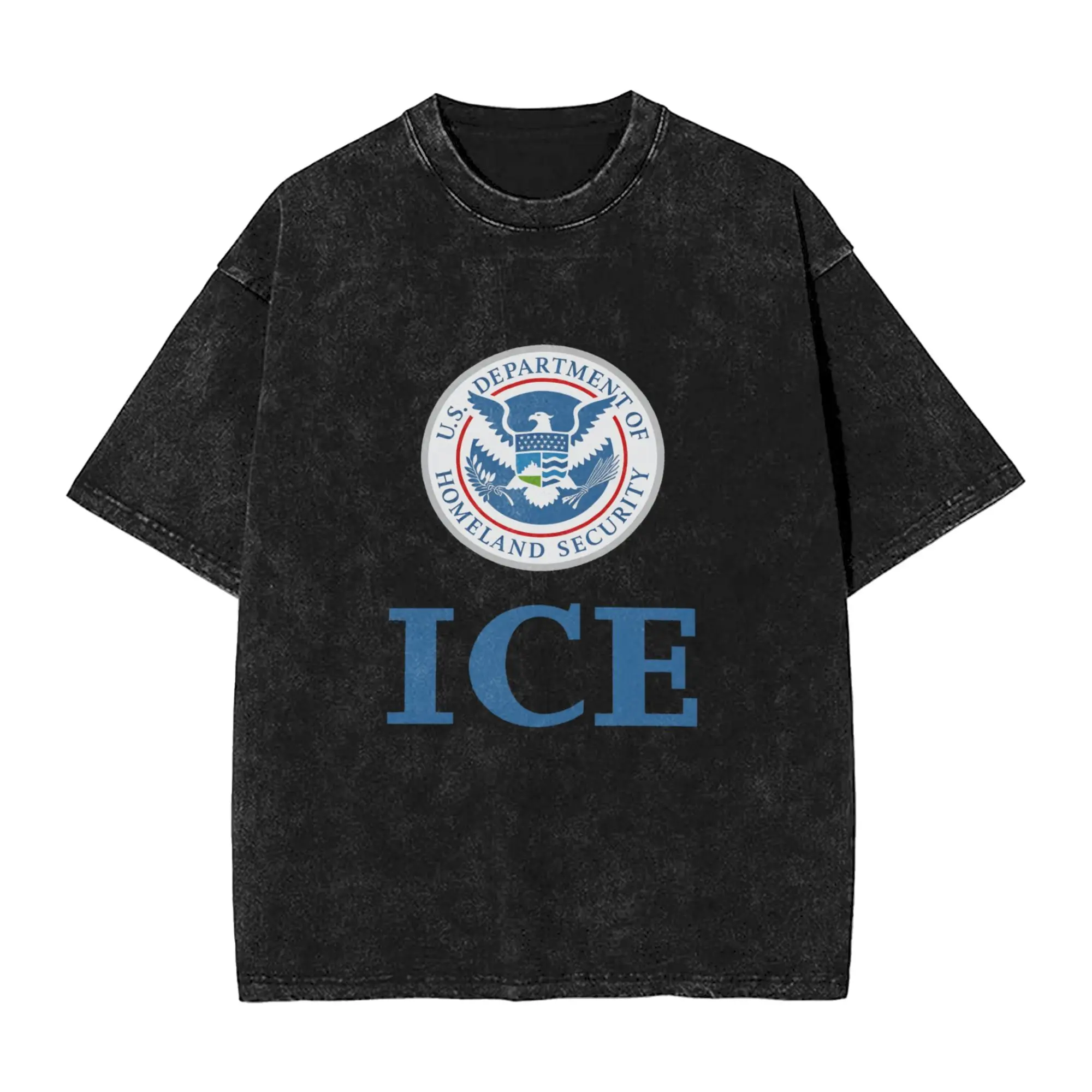 

Men T Shirt United States ICE Washed T-Shirts Harajuku Beach Tees Vintage Loose Casual Clothing Birthday Present