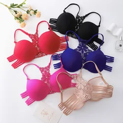 Women Sexy Bras Fashion Push Up Lingerie Wireless Bralette Lace Butterfly Brassiere Solid Color Underwear Female Soft Intimates