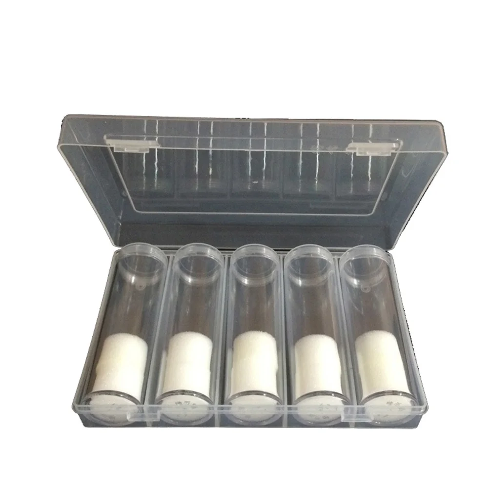 6pcs Plastic Clear Round Cases Coin Storage Protective Tube Holder with Storage Box (5 Tube + 1 Storage Box)