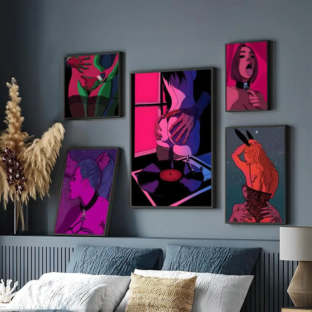 Abstract Nude Sexy Woman Men Art Poster Fancy Wall for Living Room Bar Decorative Canvas Painting Gaming Boy Room