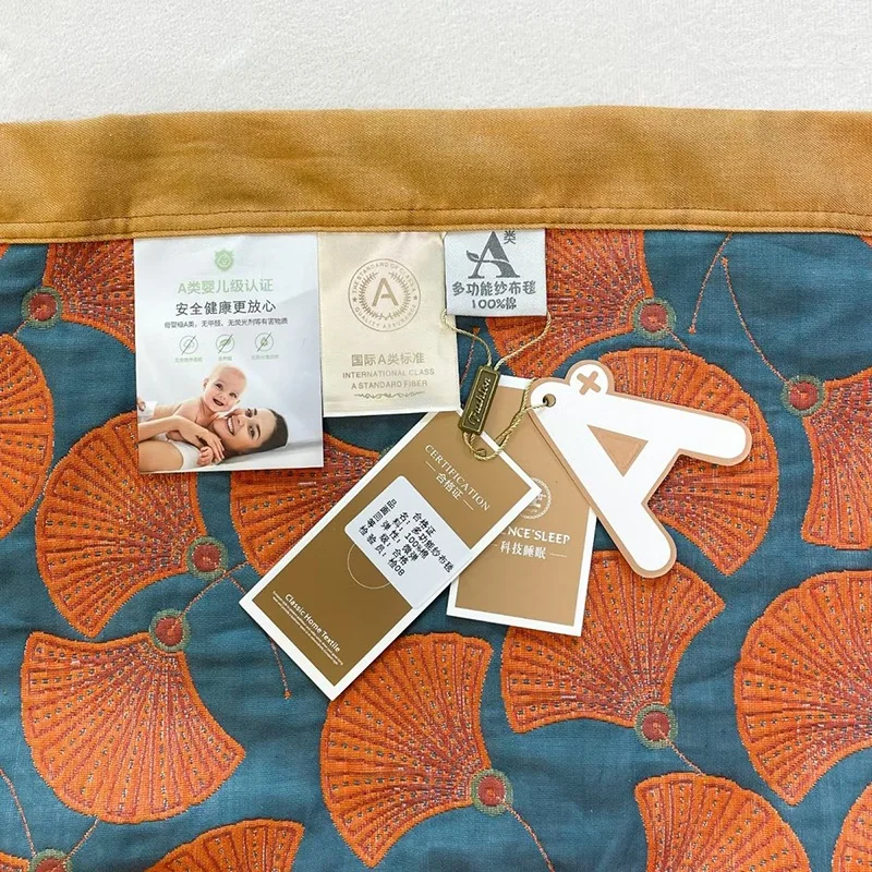 Luxurious Triple-layered 100% Cotton Gauze Blanket for Queen/King Bed, Multi-functional Usage As Summer Quilt or Bedspread