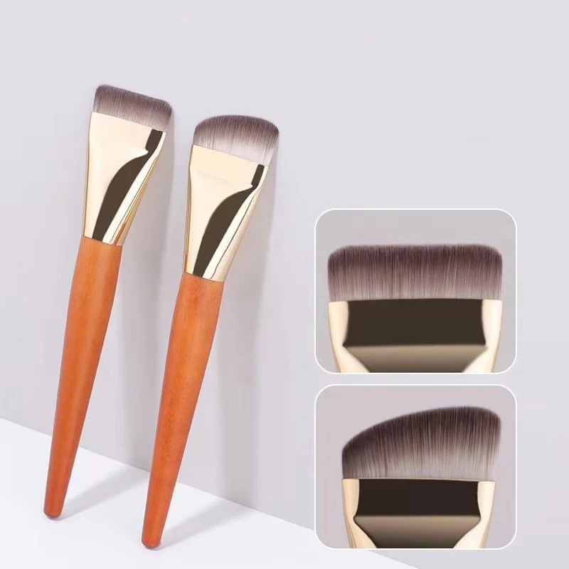 1pc Ultra Thin Foundation Brush Soft Hair Thin Face Contour Brush Flat Contour Brush Blending Foundation Cream Makeup Brushes