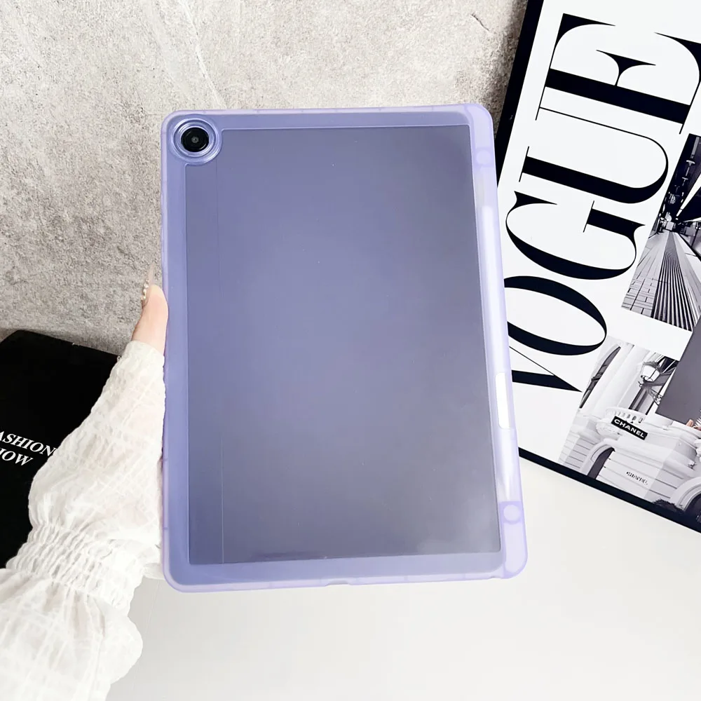 

Противоударная задняя крышка из ТПУ для Samsung Galaxy Tab A9 Plus, прозрачный защитный чехол с гнездом для ручки, мягкий чехол с защитой от царапин