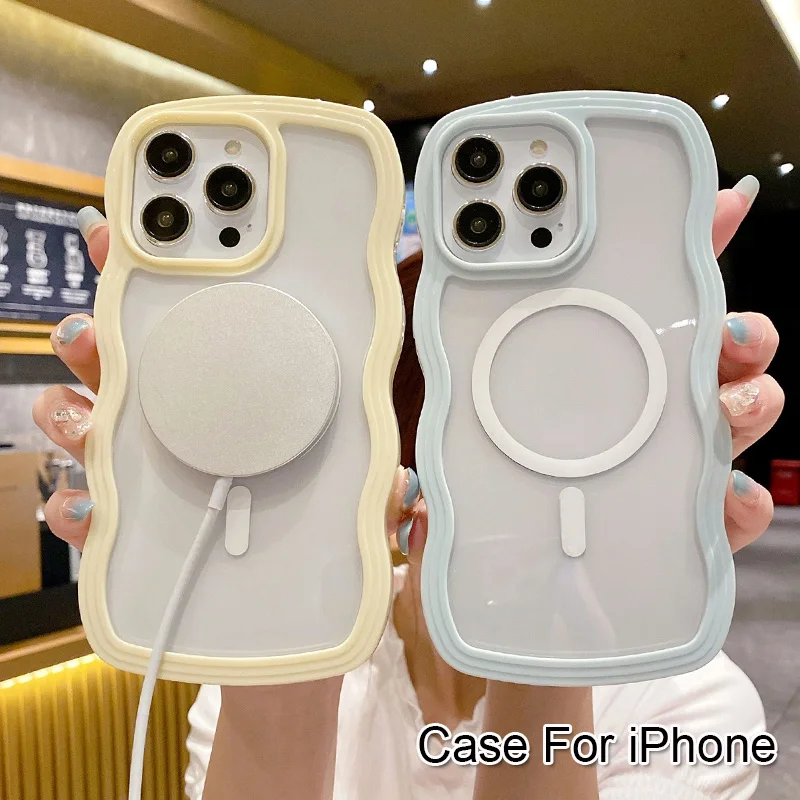 

Transparent Wave Edge Phone Case For IPhone 17 16 15 Pro Max 14 13 12 11 TPU Soft Back Covers