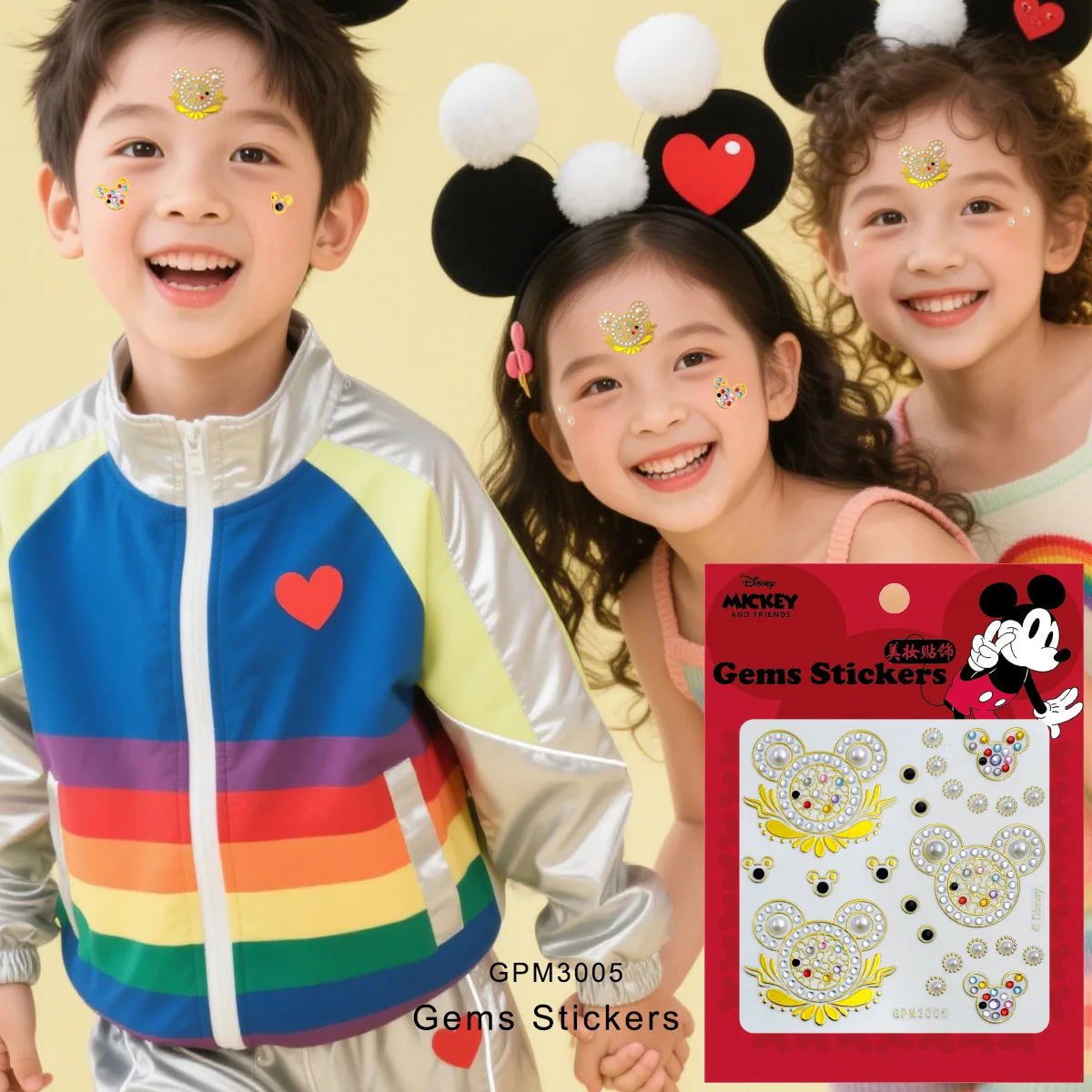 

Детская игровая площадка Miniso Disney на лбу с бровями, нашивка для татуировки на лбу с Микки Маусом