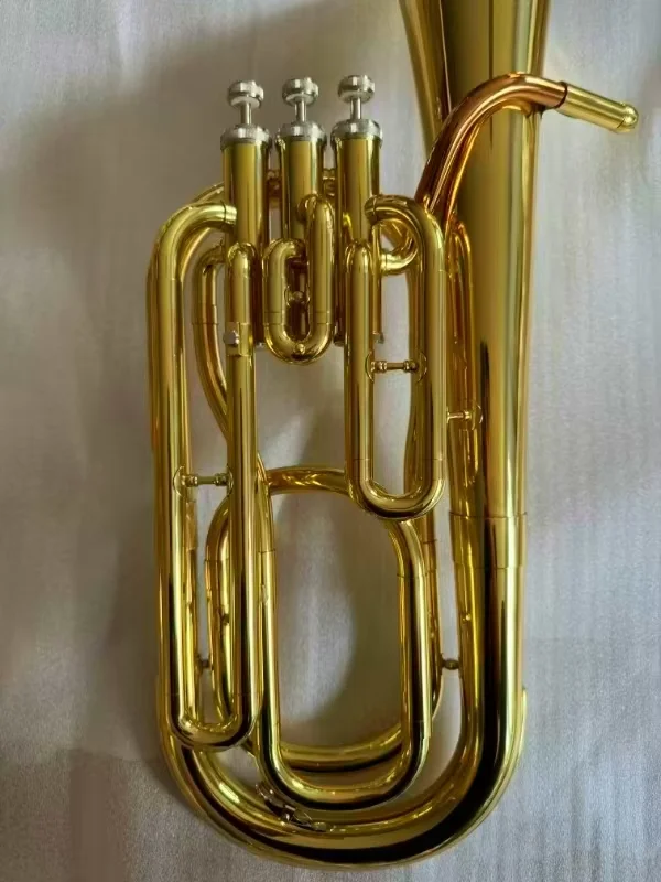 Alto Bugle Baritone Tenor Horn Three‑Lock Key Euphonium Marching Brass Instrument for Student Band Outdoor Stage Performance