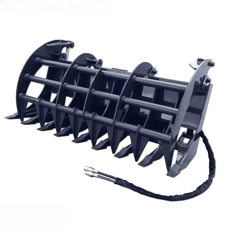 

High Quality Skid Steer Loader Attachment Grass Grab Bucket Grapples Grass Fork Grippers Grabbers From Original Factory