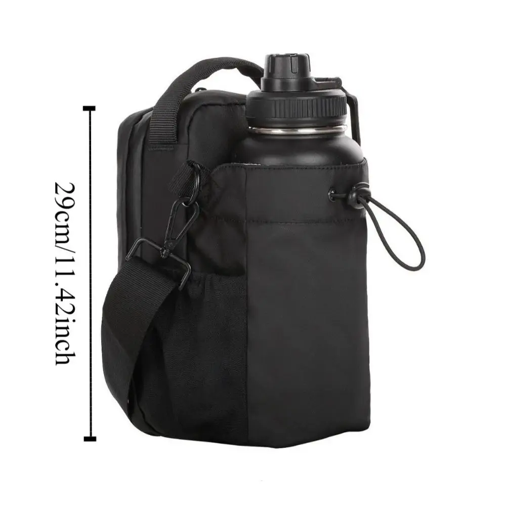 Magnetic Water Bottle Sling Bag Adjustable Large Capacity Gym Bottle Bag with Shoulder Strap Multi-layer Crossbody Sports Bag