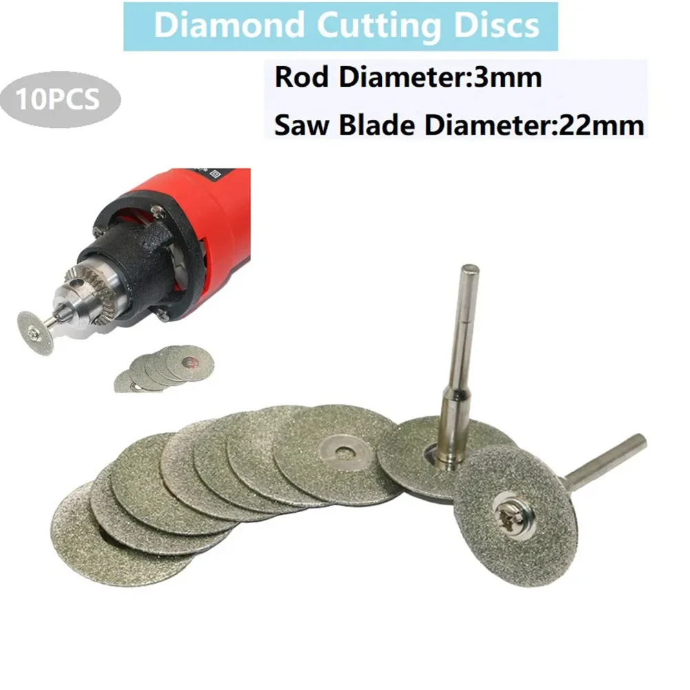 /05/2019 de coupe de 22mm, mini lame de scie avec 2 pièces de connexion, tige de 3mm pour perceuse Dpayday els, outil adapté à distance, 10 pièces
