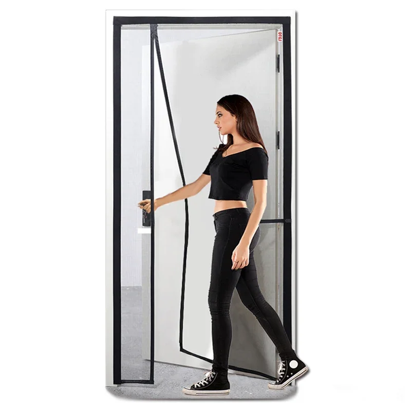 DTGJ Mosquitera Pantalla Puerta Magnética Abierta, Lateral Cortina Tamaño Personalizado Malla Invisible Antimosquitos Eficaz