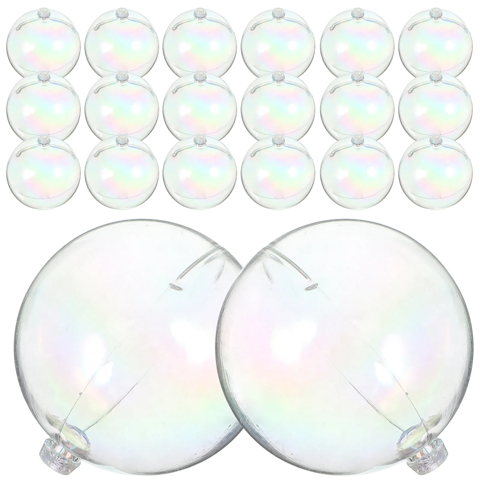 

20pcs Shatterproof Glitter Rainbow Balls For Christmas Tree Party Decor Xmas Hanging Ornaments Decorative Ball Pendants