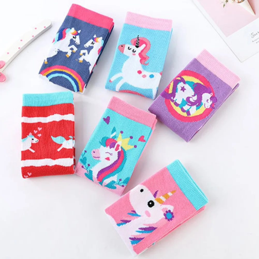 Girl Socks Cotton Knee High Socks Cartoon Long Children's Knee Socks Kids Dance Socks Toddler Baby 3-12 Years Old