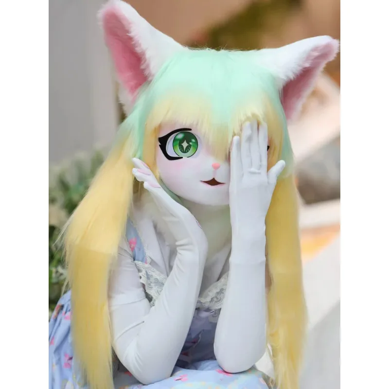 Fursuit Kigurumi Headset Furry Cosplay Costume Comiket Doll Rabbit Dog Cat Animal Beast Kig Head Base Paws Mask Cosplay Gift