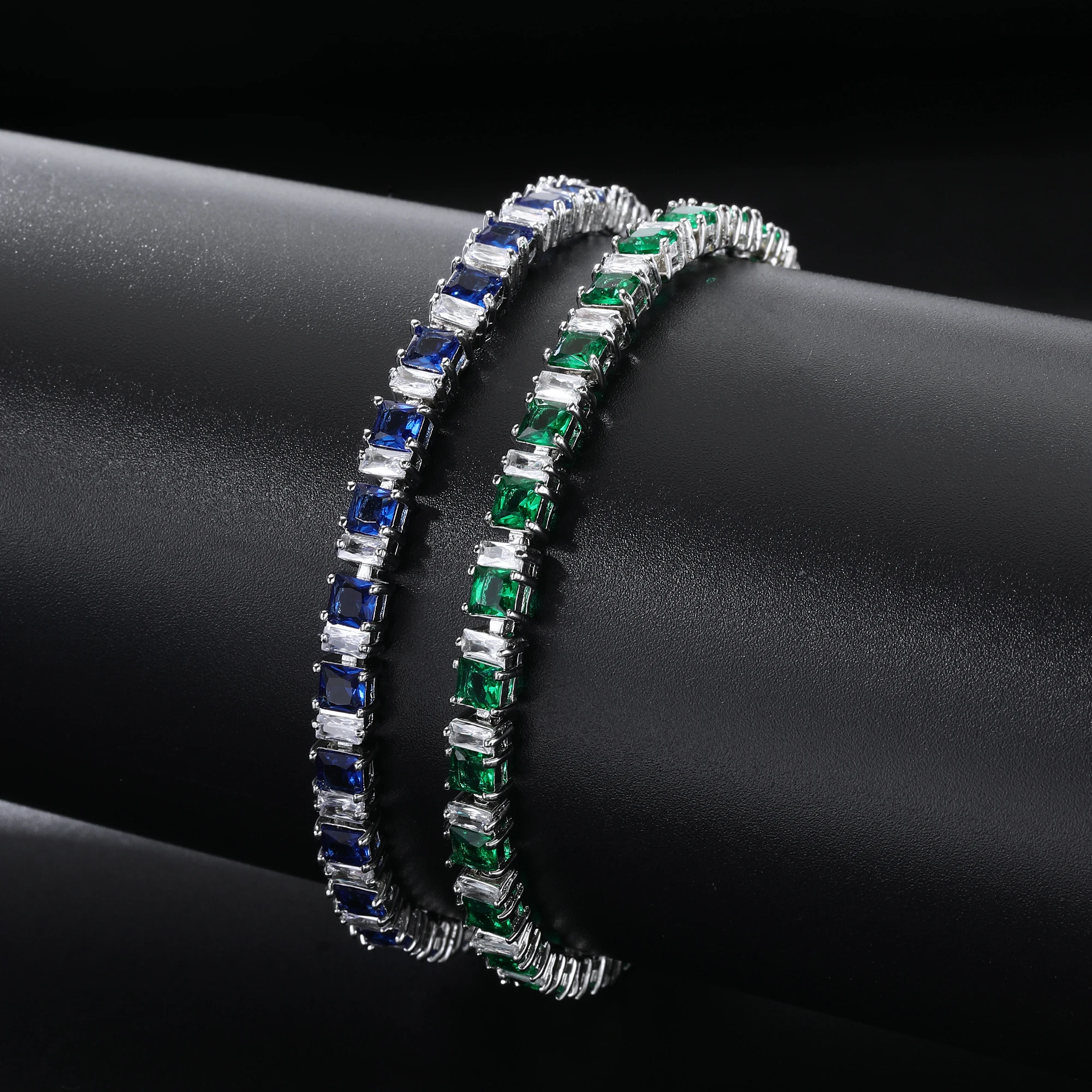 

Elegant zircon jewelry bracelet Princess cut 18K white gold plated ladies jewelry bracelet