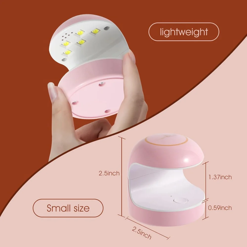 YIKOOLIN18W Mini Nail Dryer UV Lamp Manicure Machine LED Lamp Nail Art pink White 60S/120S Fast Drying Curing Light Manicure