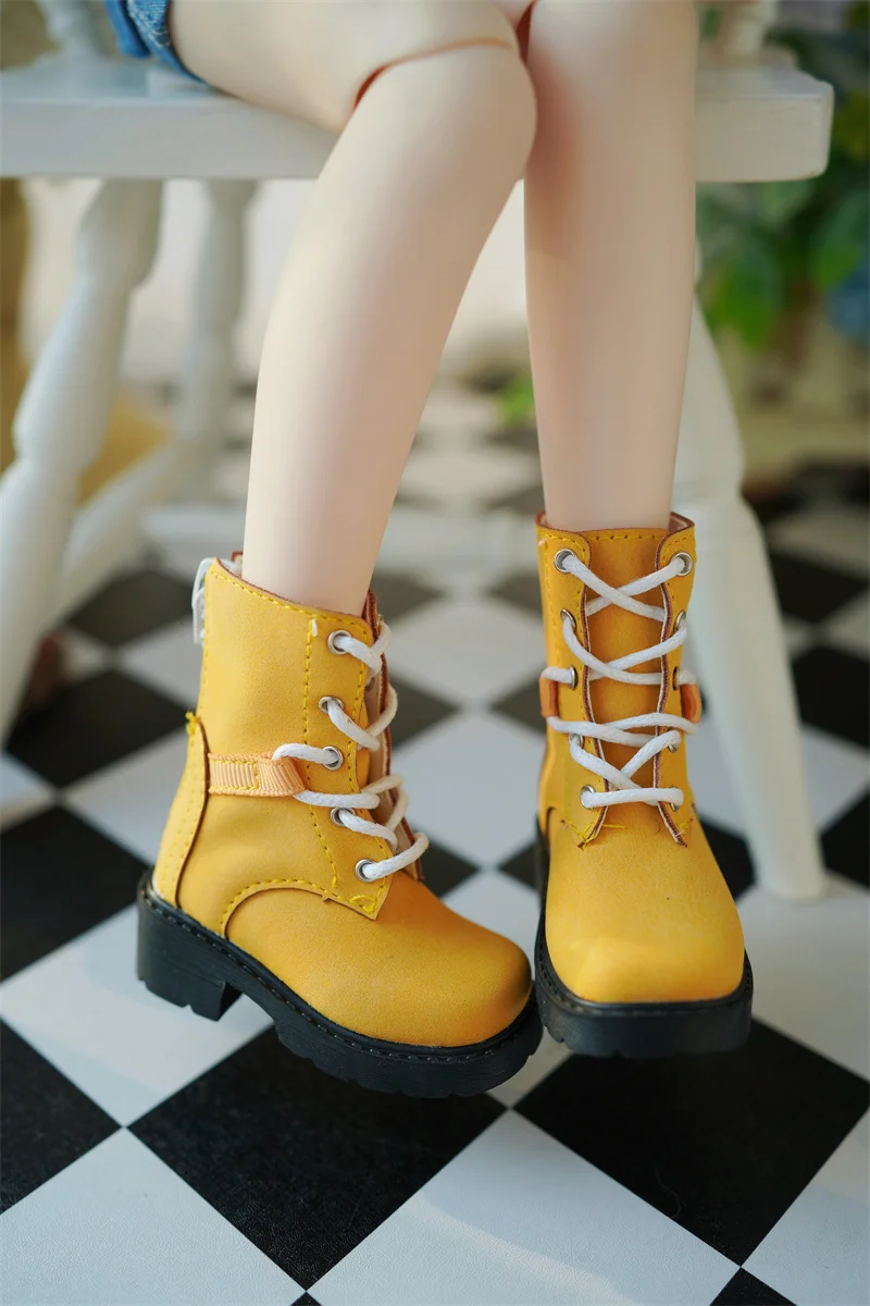 BJD shoes 4 points, 1/4 square head thick sole double side with ankle boots multi-color bjd doll accessories