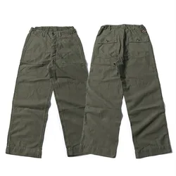 AMEKAJI-Men's Straight Trousers Outdoor Hiking Training Riding Camp Utility Overalls Heavyweight 10.5oz Loose Bread Pants OG-107