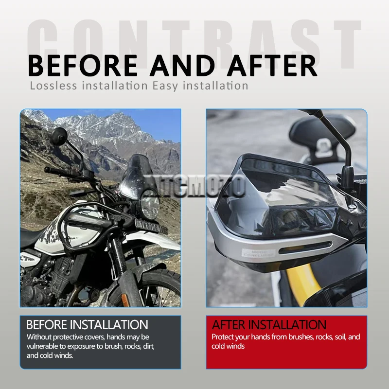Motorcycle Accessories CNC Aluminum For Royal Enfield Himalayan 450 2024 Hand Guard Cover Wind Deflector Hand Protector Shield