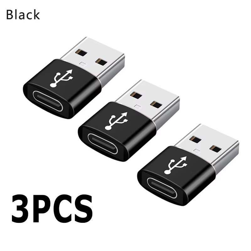  3PCS USB To Type C OTG Charge Adapter For iPhone 14 13 12 Pro Max USB-C to USB Type-c Female Converter For iPad Samsung Adapter 