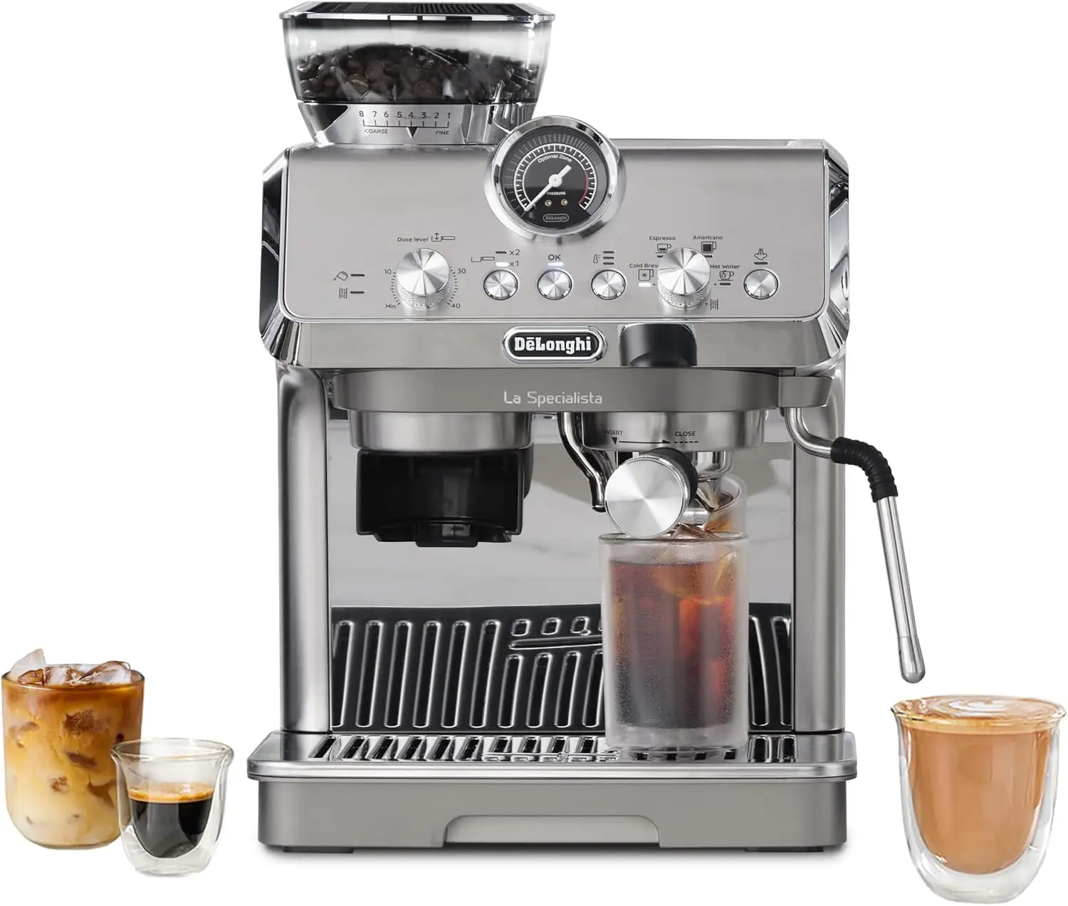 

La Specialista Arte Evo Espresso Machine - Compact Cold Brew Coffee Maker with Grinder, Milk Steam Wand/Frother & Tamping Tools