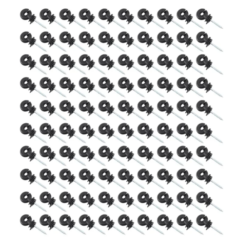 100pcs Short Screw Type Ring Insulator Electric Meadow Fence Post Accessory view 3